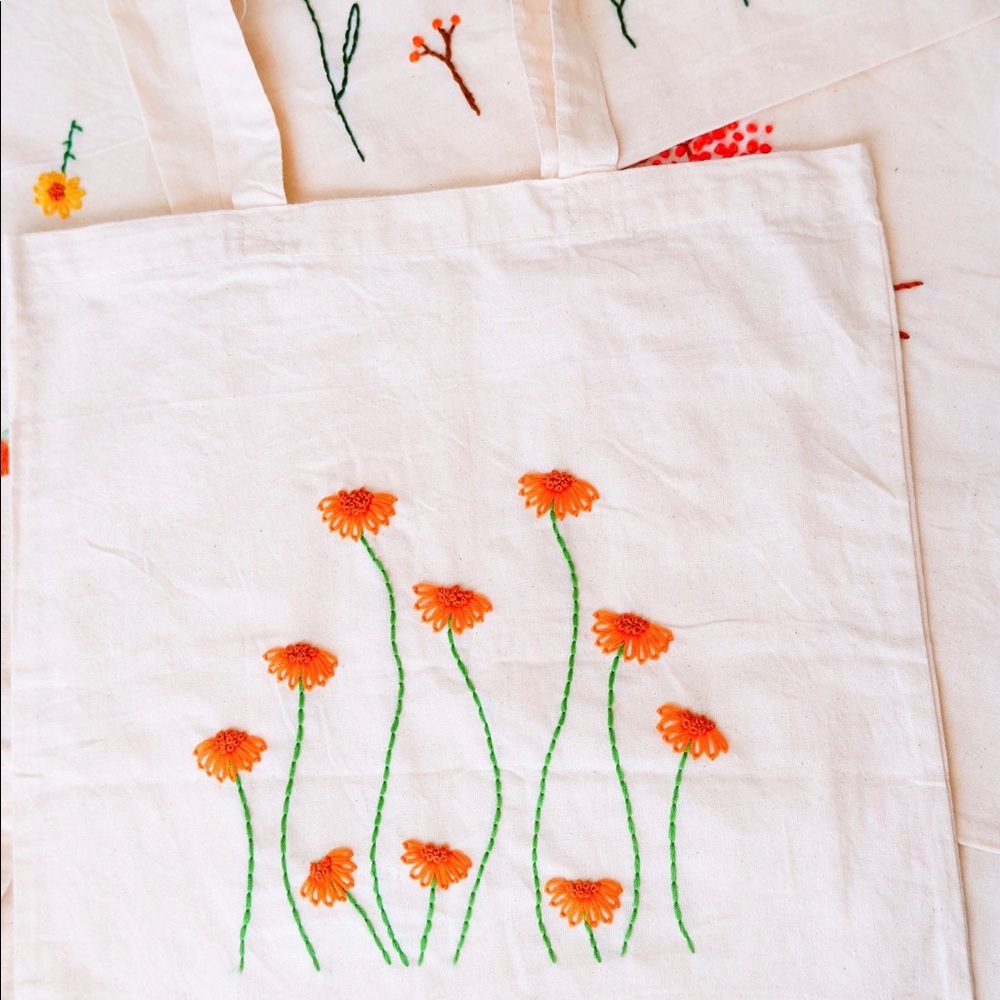 floral tote bag, minimalistic reusable shopping bag, farmer’s market tote bag